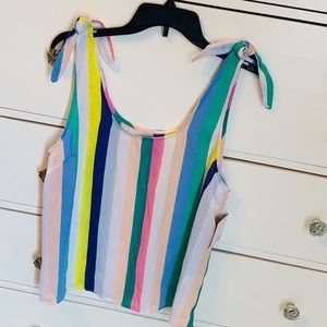 NWT Bright Stripe tank with ties